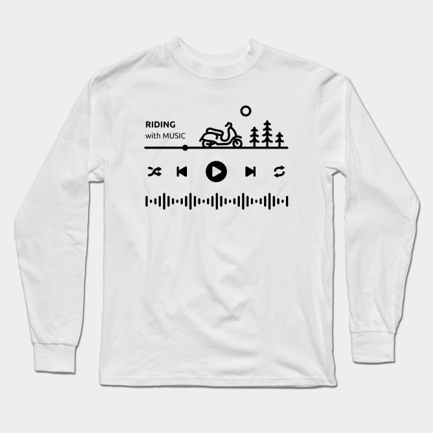 Riding with Music Long Sleeve T-Shirt by VEKTORKITA